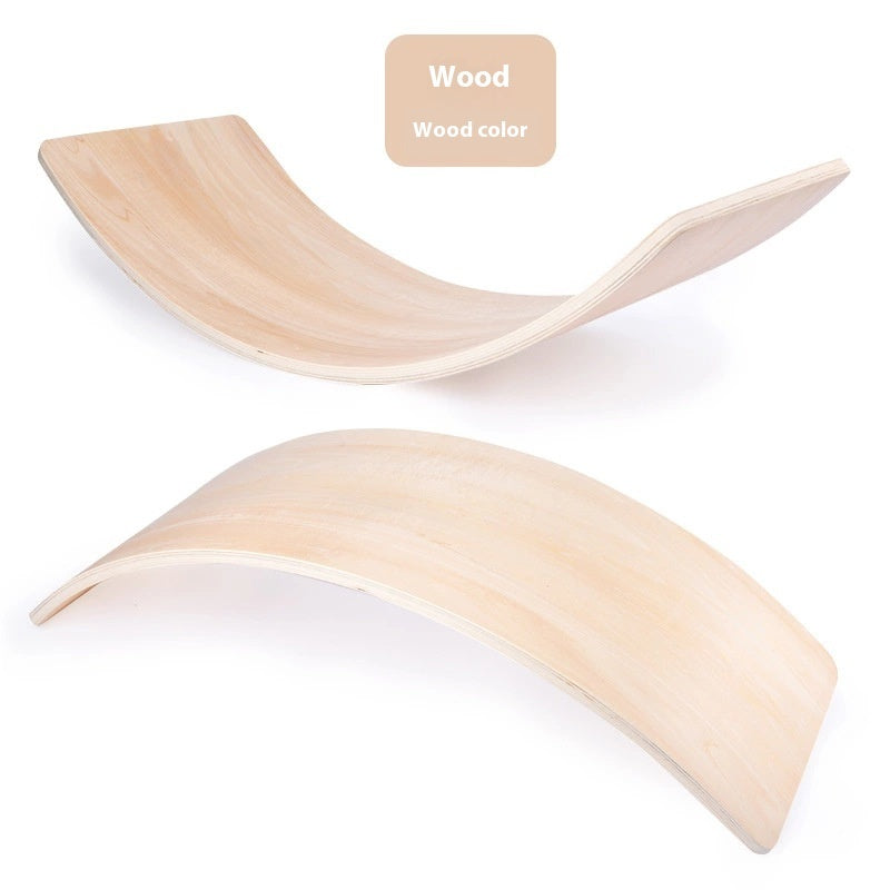 Wooden cat shelf with a label indicating 'Wood color' on a white background