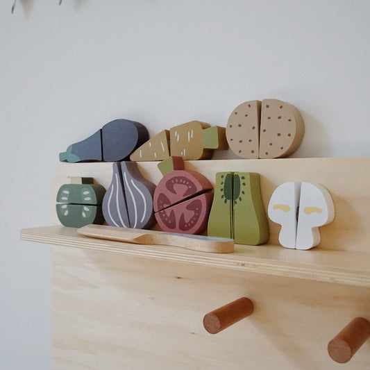 Montessori Wooden Cutting Food Puzzle Set – Learning Toy