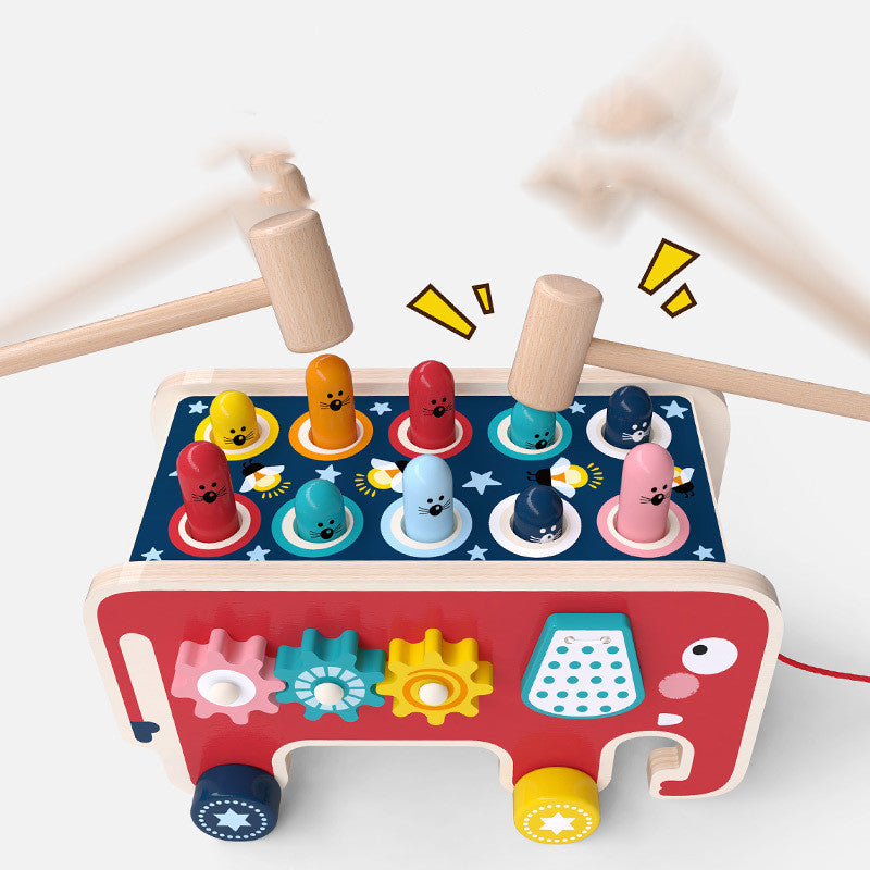 Montessori Wooden Pounding Bench & Activity Bus – Early Learning Toy