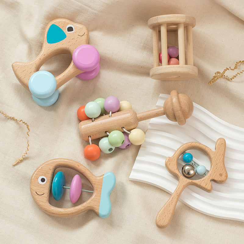 Wooden Baby Coloured Toy Set