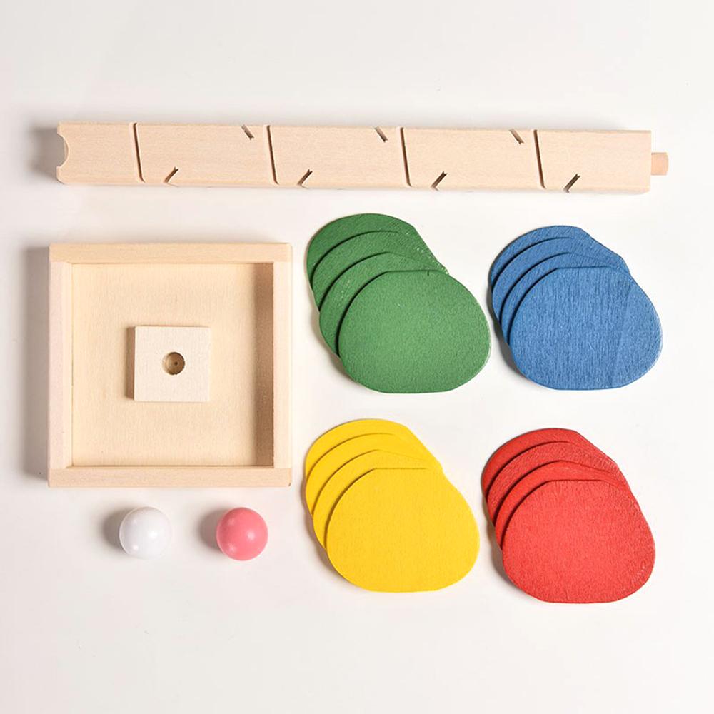 Montessori Wooden Marble Run – Rolling Ball Tree Toy