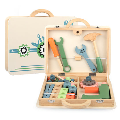 Montessori Wooden Tool Box – Pretend Play Construction Learning Kit