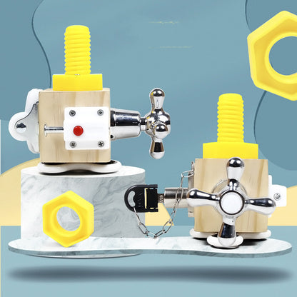 Wooden Montessori Busy Cube – Sensory Fine Motor Learning Toy