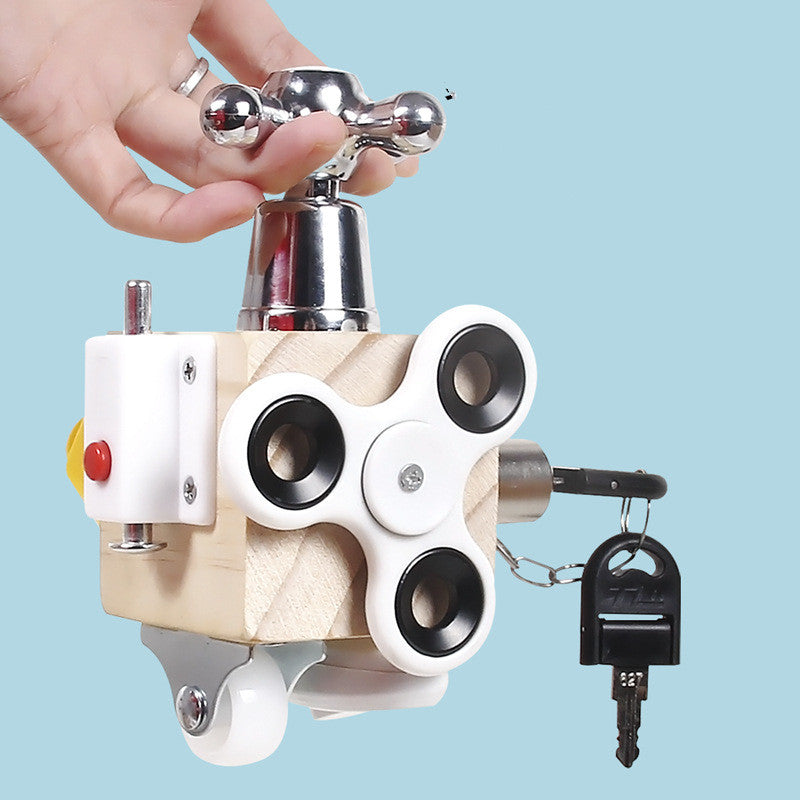 Wooden Montessori Busy Cube – Sensory Fine Motor Learning Toy