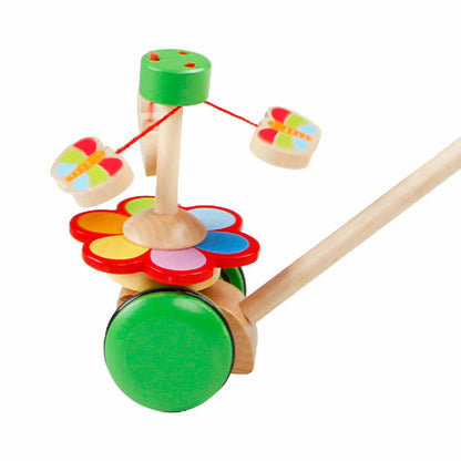 Wooden Pull-Along Butterfly Toy – Montessori Walking & Balance Play