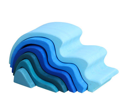 Stack of blue silicone mats with dimensions 22*7*9.5cm on a white background