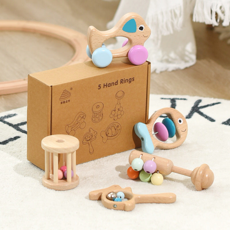 Wooden Baby Coloured Toy Set