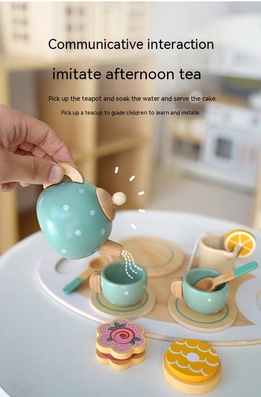Wooden Afternoon Tea Pretend Play Set | Montessori Role Play Toy