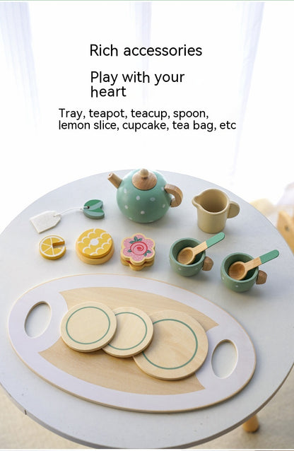 Wooden Afternoon Tea Pretend Play Set | Montessori Role Play Toy