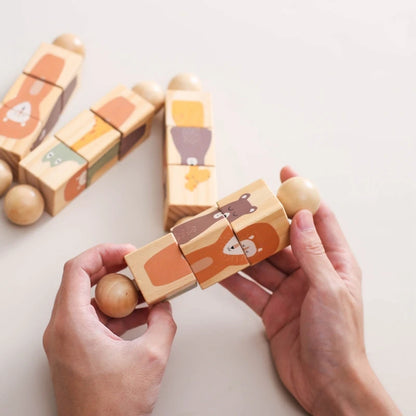 Montessori Wooden Rotating Animal Matching Toy (Single Piece)