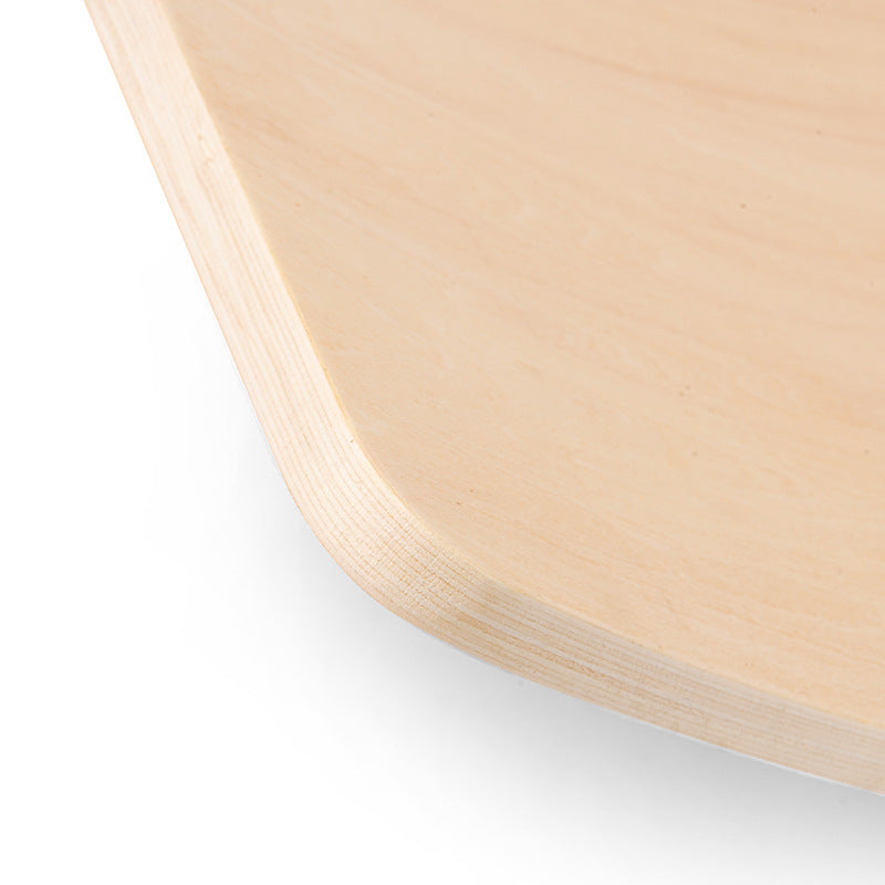 Close-up of a beige plastic plate on a white background