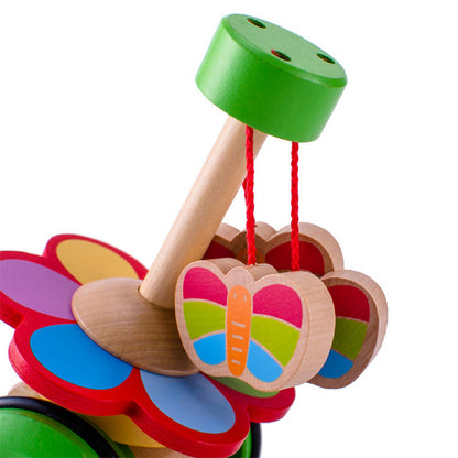 Wooden Pull-Along Butterfly Toy – Montessori Walking & Balance Play
