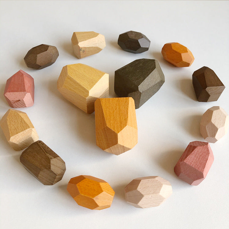 Montessori Wooden Stacking Stones – Balance & Coordination Toy