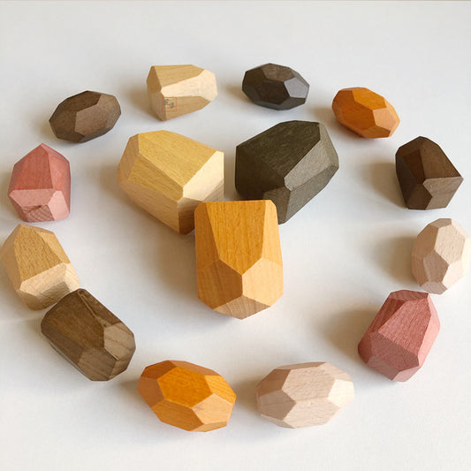 Montessori Wooden Stacking Stones – Balance & Coordination Toy