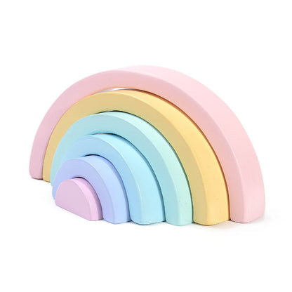 Montessori Wooden Rainbow Stacker – Open-Ended Balance Toy