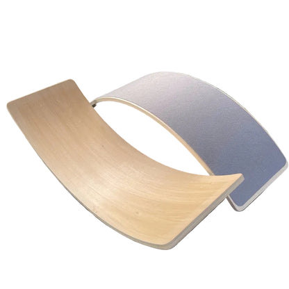 Curved wooden balance board for toddlers