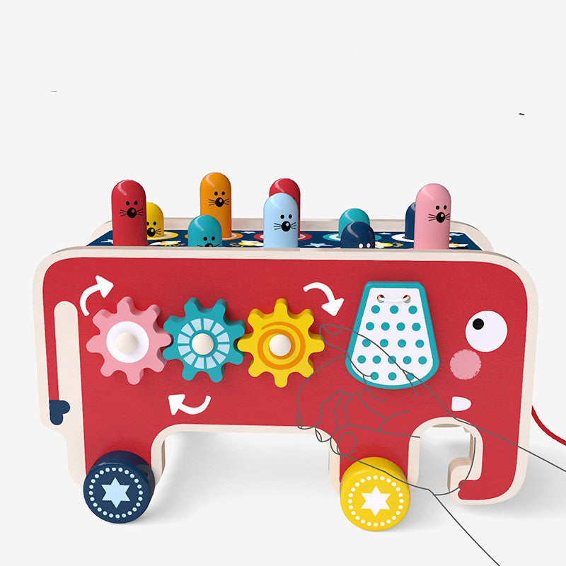 Montessori Wooden Pounding Bench & Activity Bus – Early Learning Toy