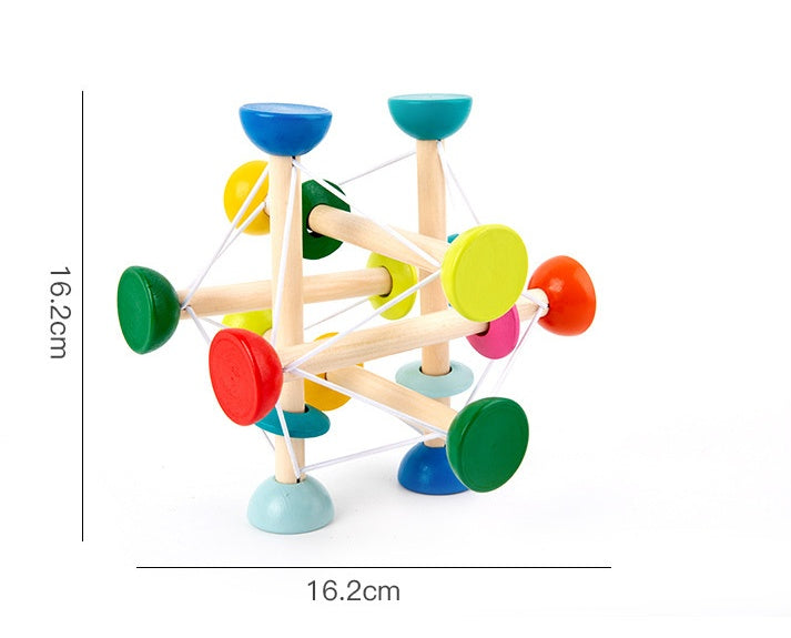Montessori Sensory Grip Toy – Wooden Elastic Development Toy