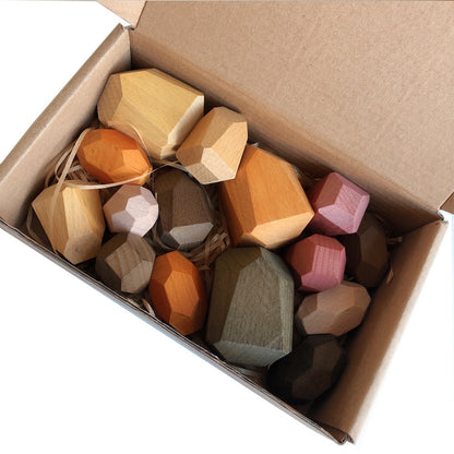 Montessori Wooden Stacking Stones – Balance & Coordination Toy