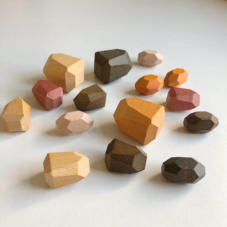 Montessori Wooden Stacking Stones – Balance & Coordination Toy