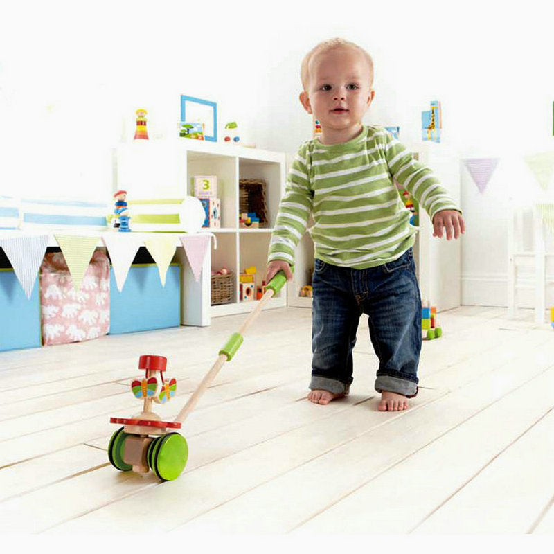 Wooden Pull-Along Butterfly Toy – Montessori Walking & Balance Play