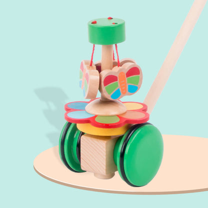 Wooden Pull-Along Butterfly Toy – Montessori Walking & Balance Play