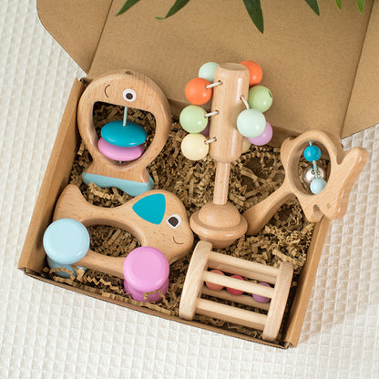 Wooden Baby Coloured Toy Set