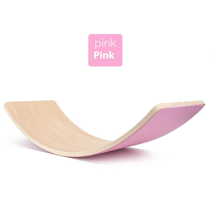 Pink and beige balance board with a pink 'Pink' label on a white background